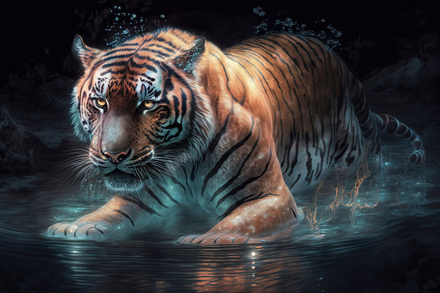 Tijger in het water Tijger in het water