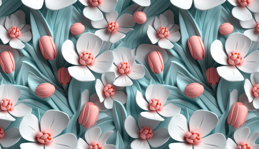 Groep witte en roze bloemen