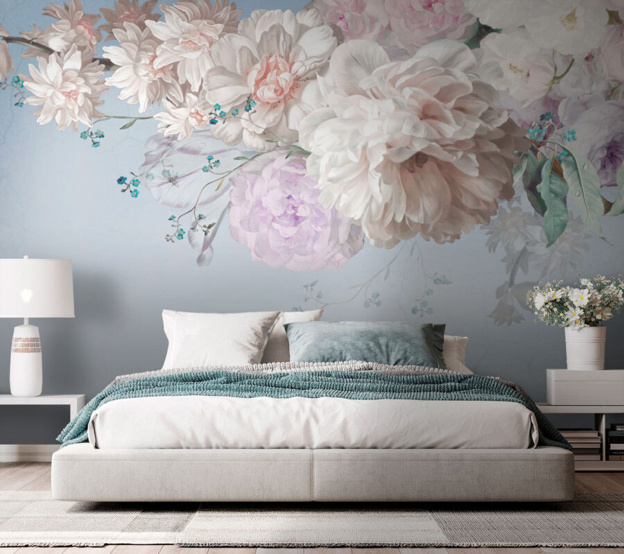 Witte en paarse bloemen