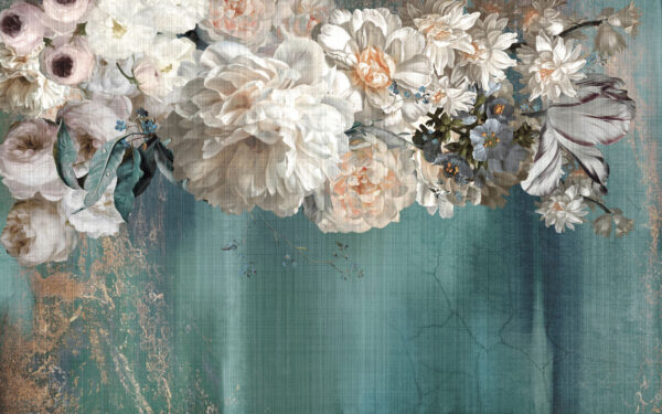 Schilderij van witte bloemen Schilderij van witte bloemen