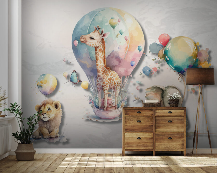 Groep dieren met ballonnen Groep dieren met ballonnen