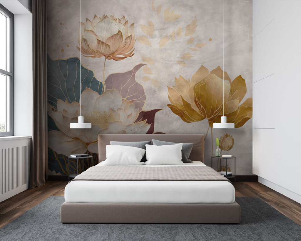 Painting of flowers and leaves Painting of flowers and leaves