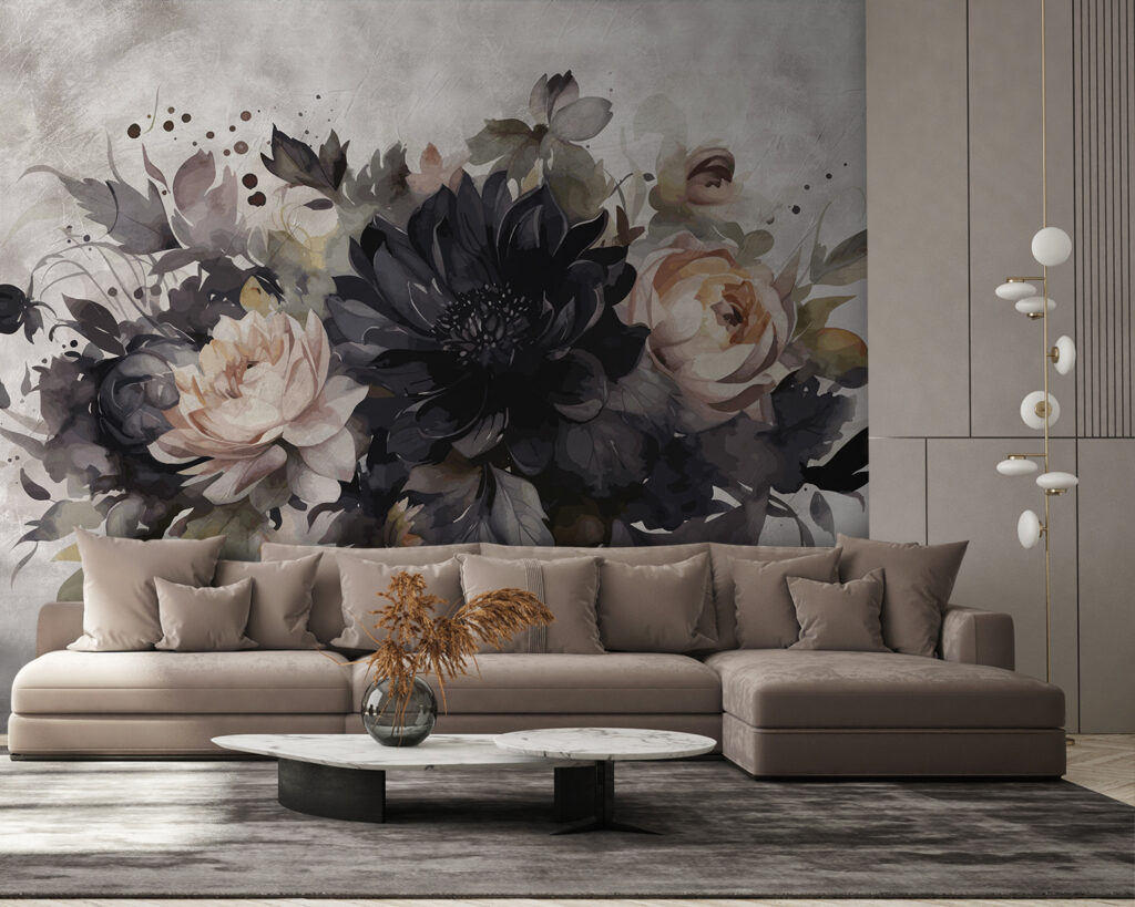 Painting of flowers and leaves Painting of flowers and leaves