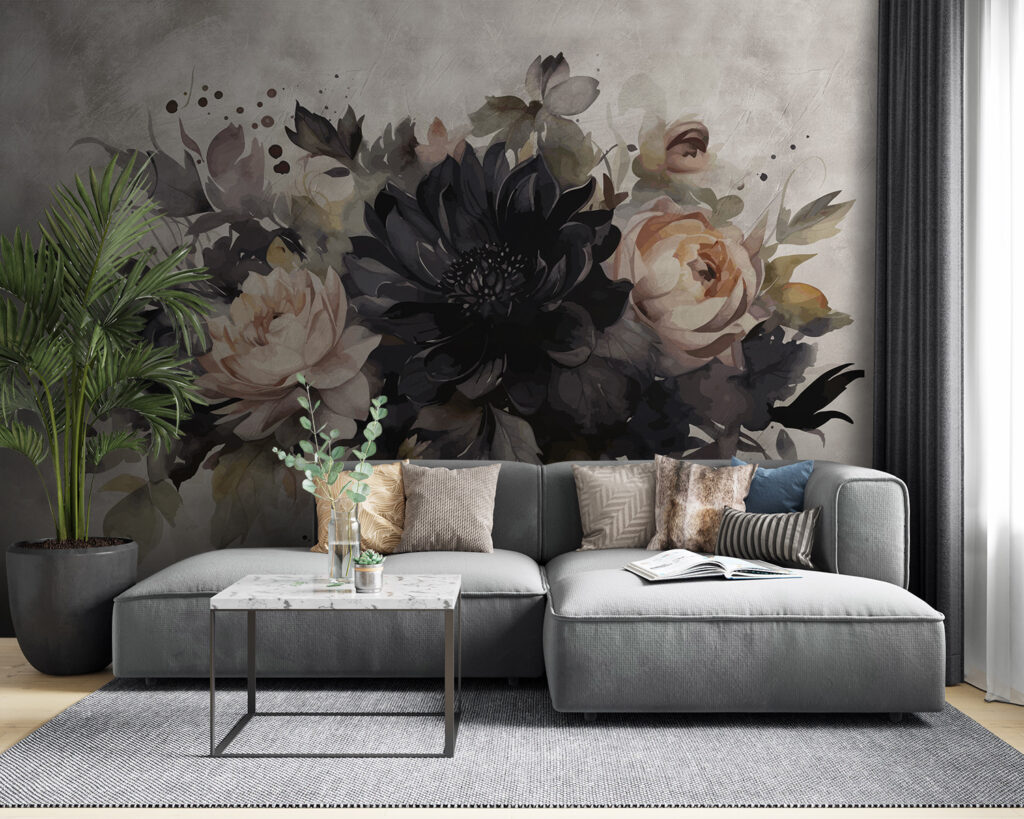 Painting of flowers and leaves Painting of flowers and leaves