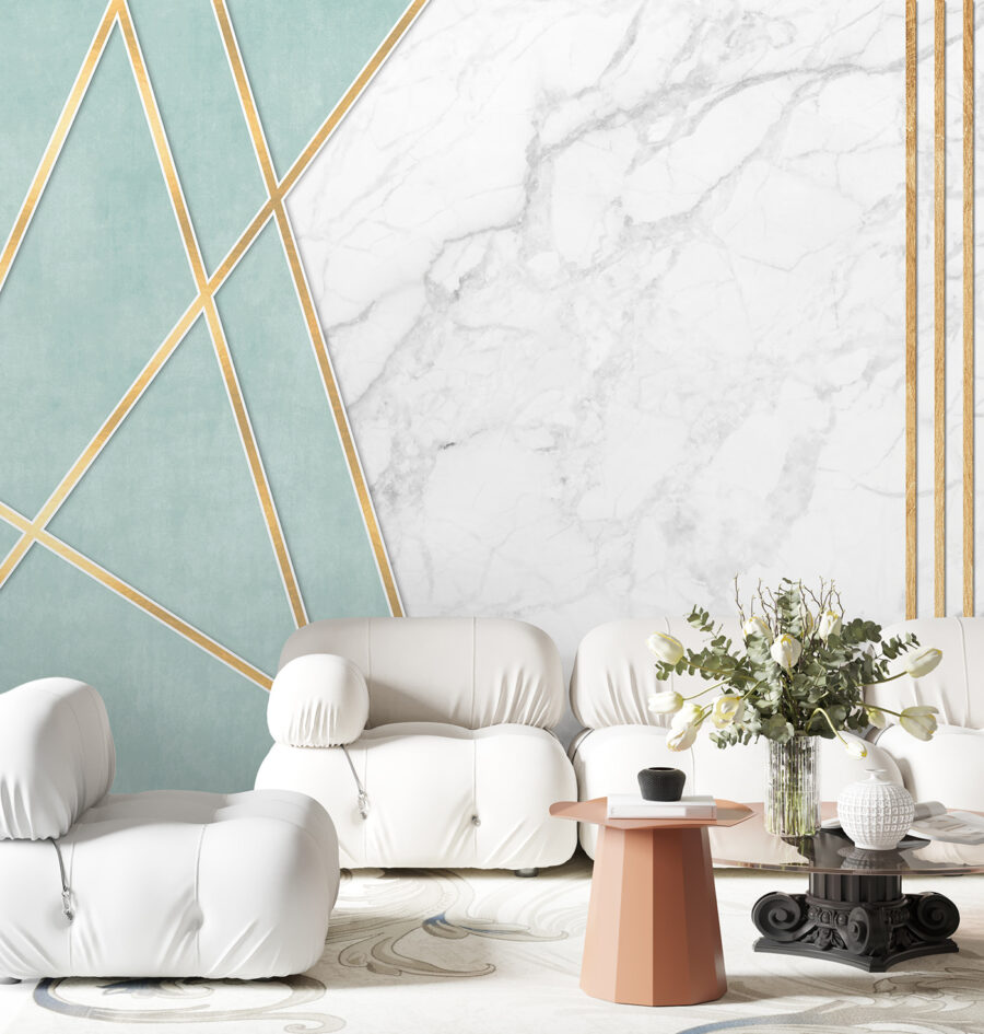 Elegant ontwerp van munt en marmer