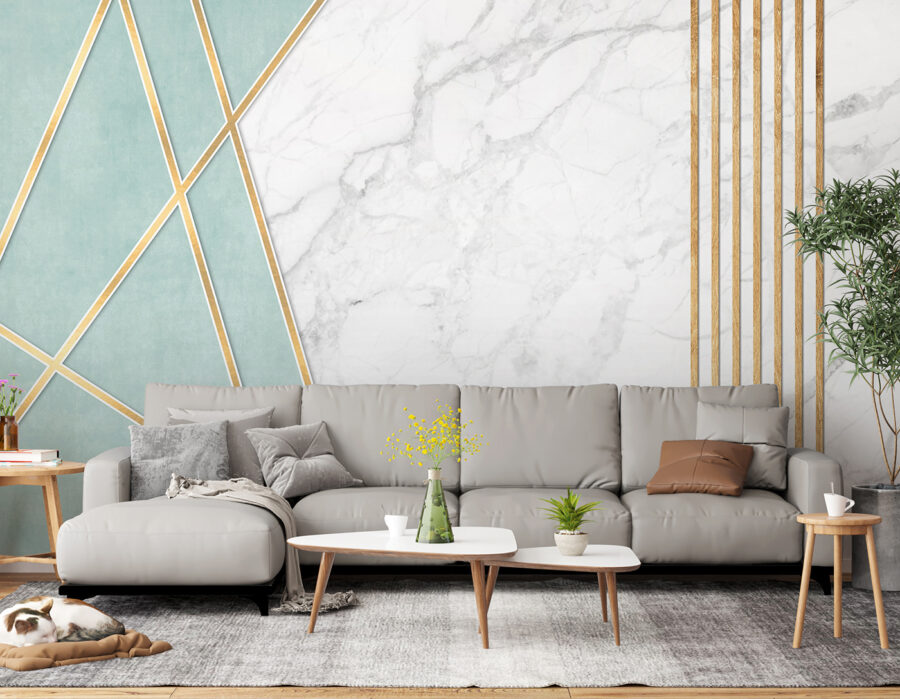 Elegant ontwerp van munt en marmer