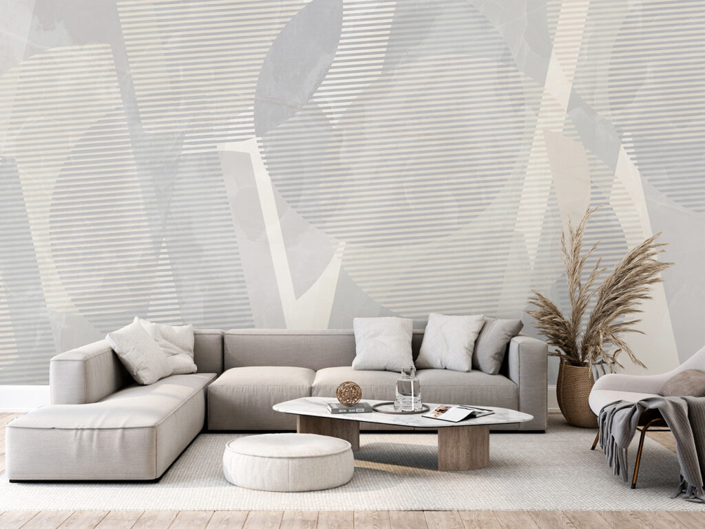 Grey and white abstract art