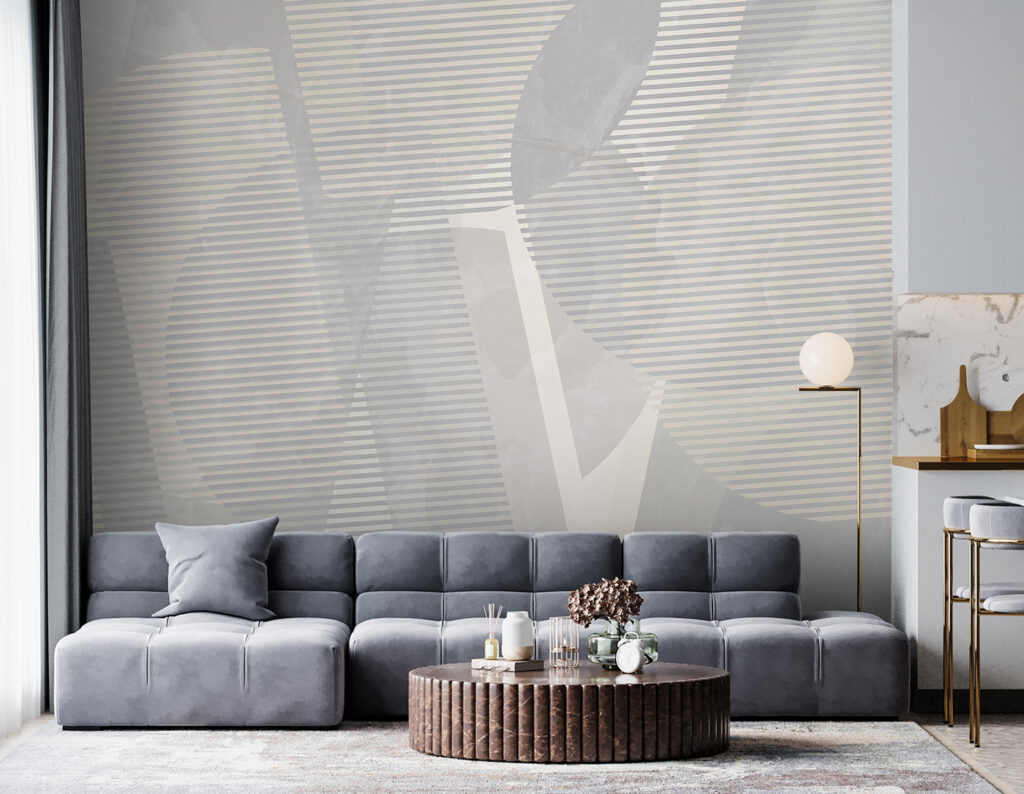 Grey and white abstract art