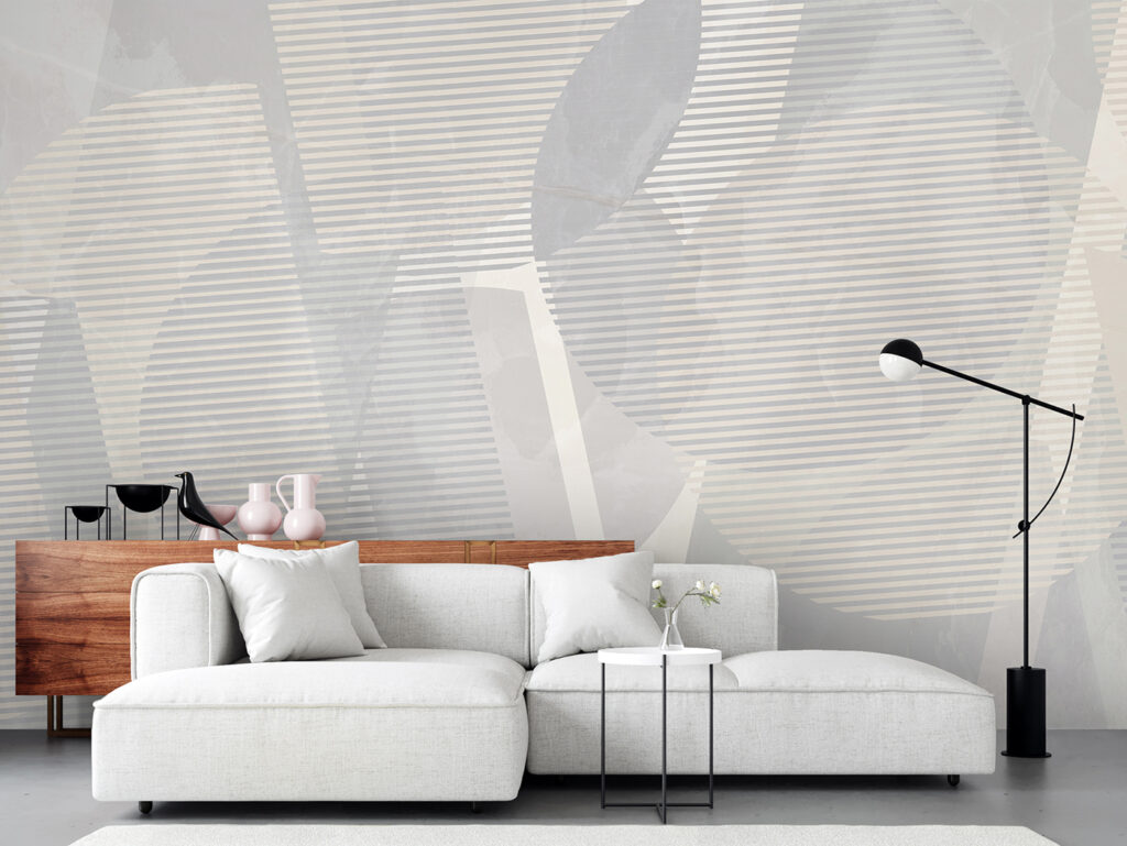 Grey and white abstract art