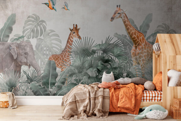 Groep giraffen in een bos Groep giraffen in een bos