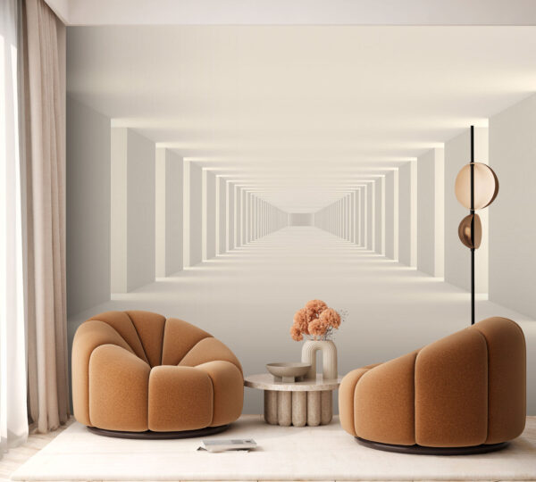Lange witte kamer met zuilen Lange witte kamer met zuilen