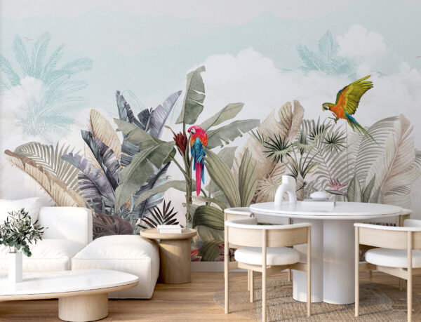 Behang met tropische planten en vogels u95037pig2 600x459 - Behang met tropische planten en vogels