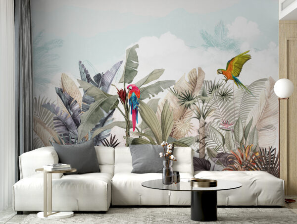 Behang met tropische planten en vogels u95037pig1 600x452 - Behang met tropische planten en vogels