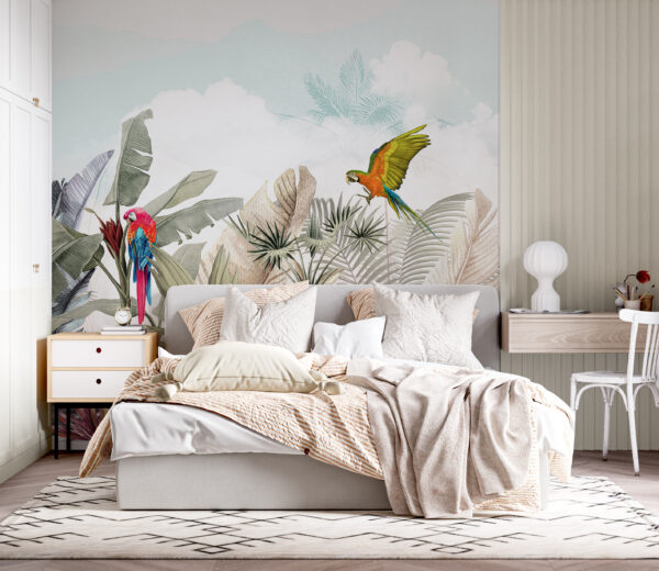 Behang met tropische planten en vogels u95037pib2 600x520 - Behang met tropische planten en vogels
