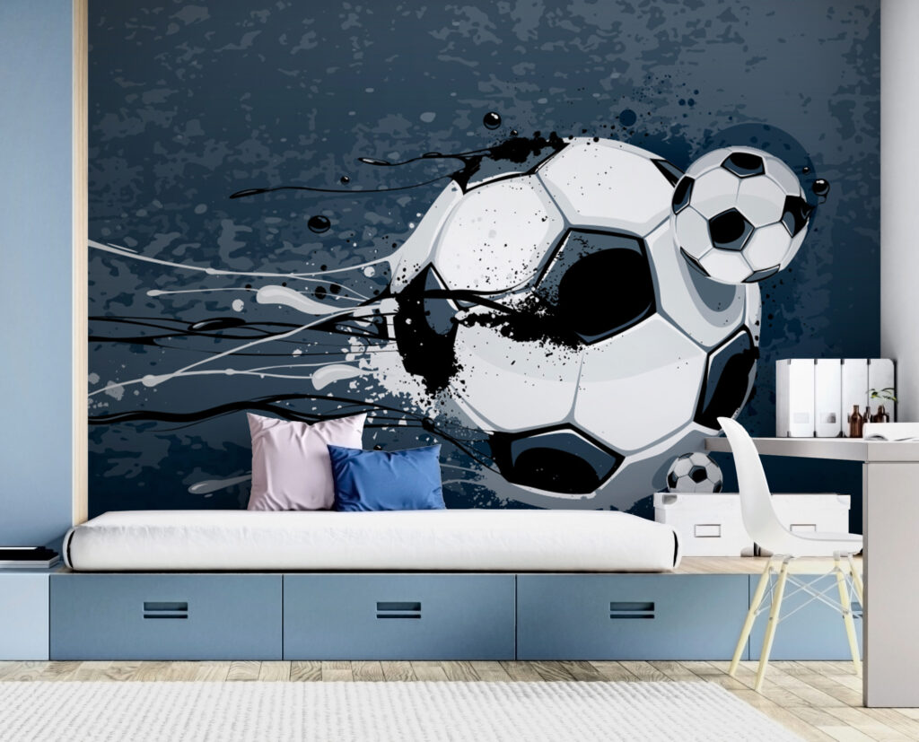 Football ball with splashes of paint Football ball with splashes of paint