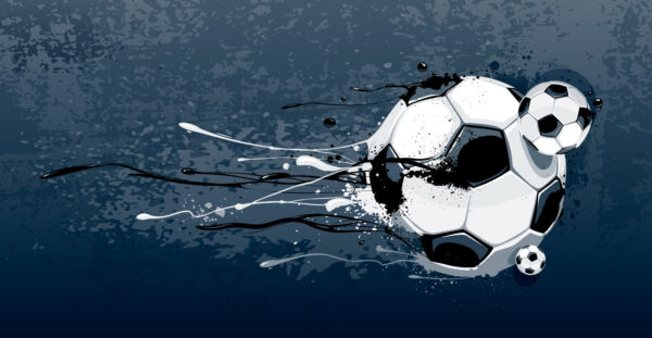 Voetbal met verfspatten Voetbal met verfspatten