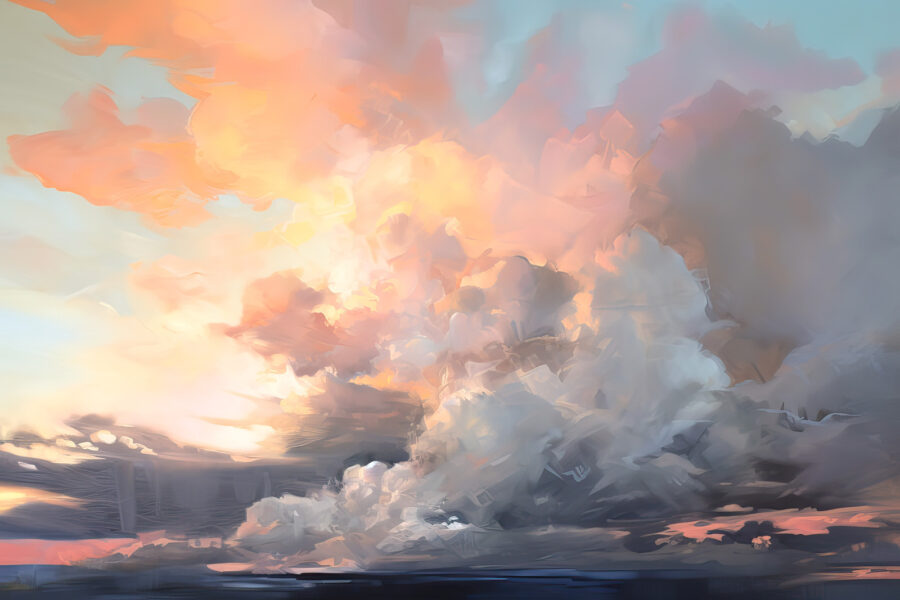 Kleurrijke wolken in de lucht