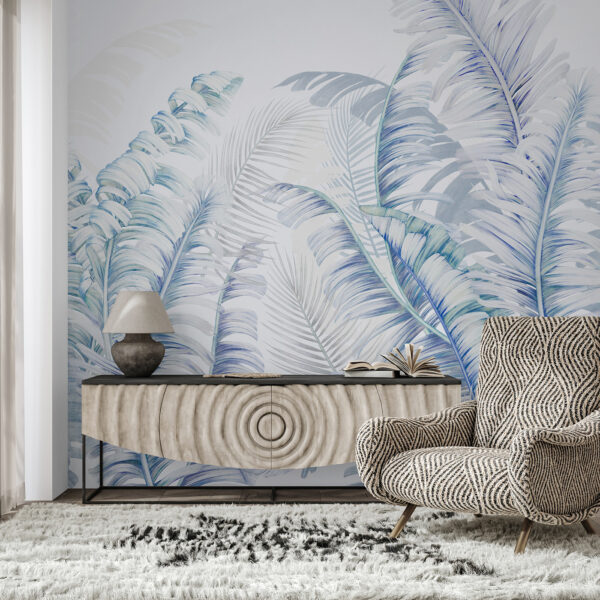 Lush ferns in soft pastel hues