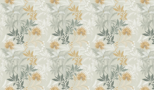 Een patroon van bladeren en bloemen Een patroon van bladeren en bloemen