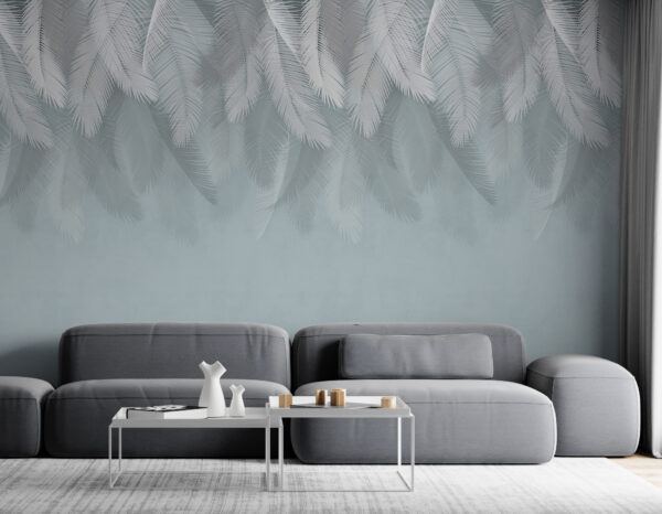 Witte veren op een blauwe achtergrond Witte veren op een blauwe achtergrond