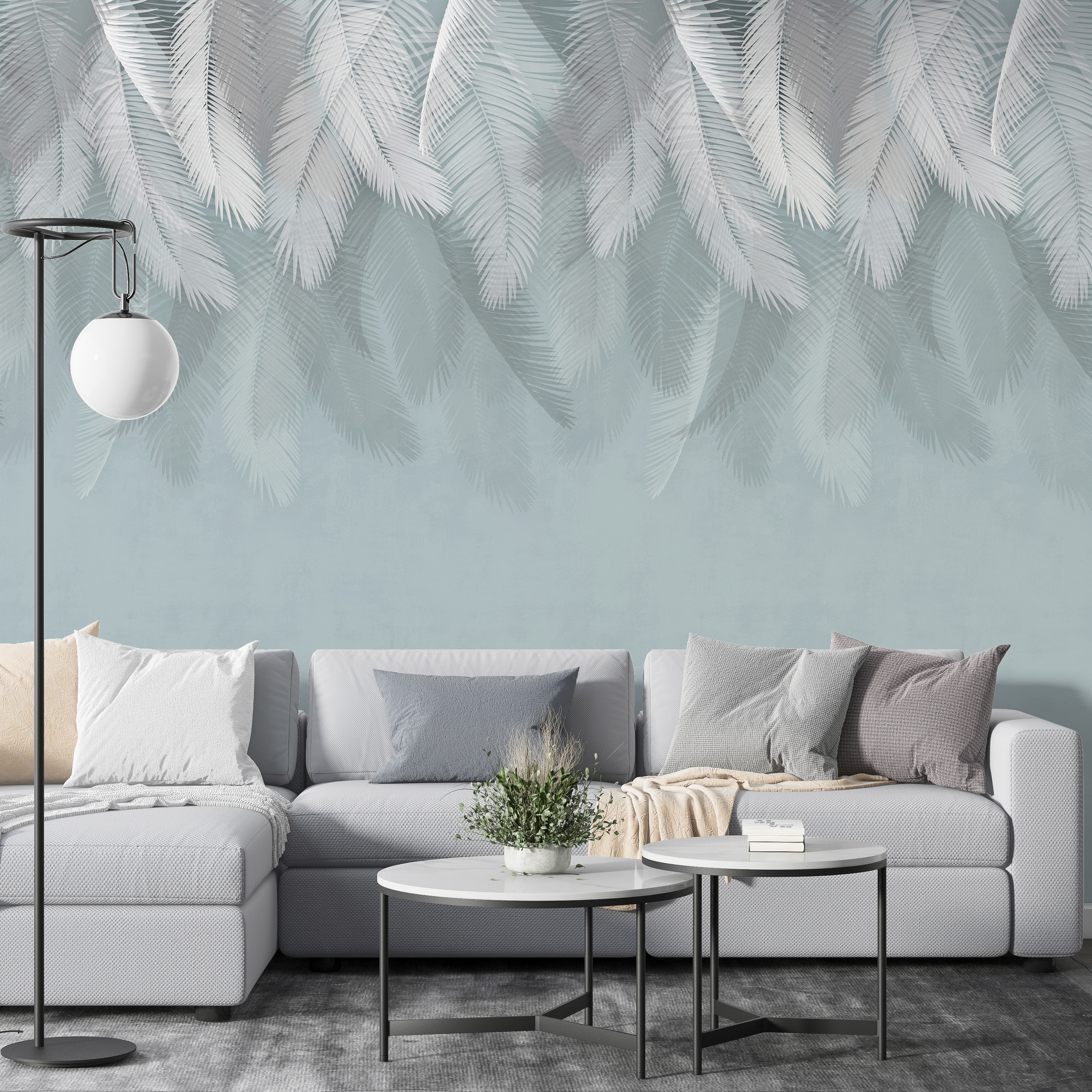 Witte veren op een blauwe achtergrond u94466pig1m - Witte veren op een blauwe achtergrond - tegory