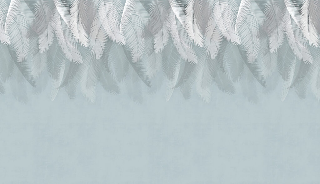 Witte veren op een blauwe achtergrond Witte veren op een blauwe achtergrond