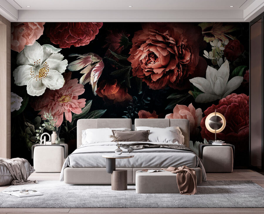 Elegante bloemen op een donkere achtergrond