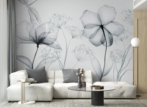 Transparante bloemen met bladeren Transparante bloemen met bladeren