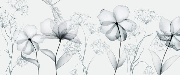 Transparante bloemen met bladeren Transparante bloemen met bladeren