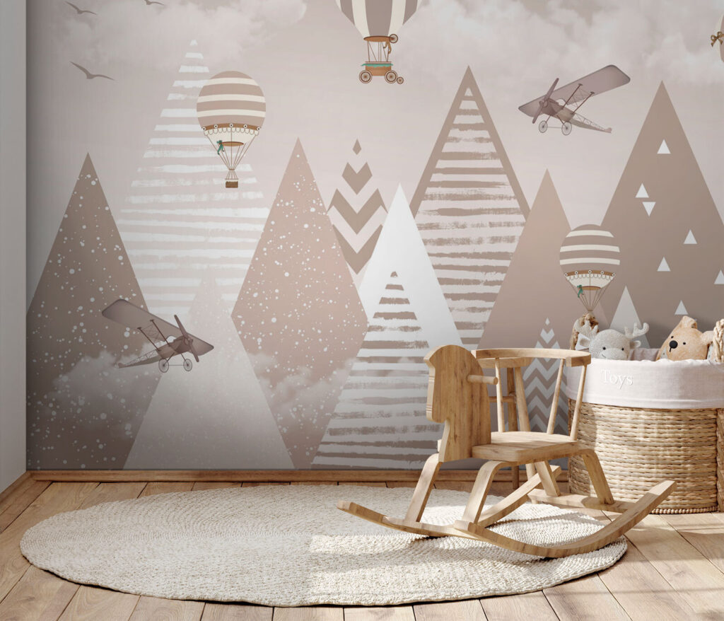 Wallpaper with mountains and airplanes Wallpaper with mountains and airplanes