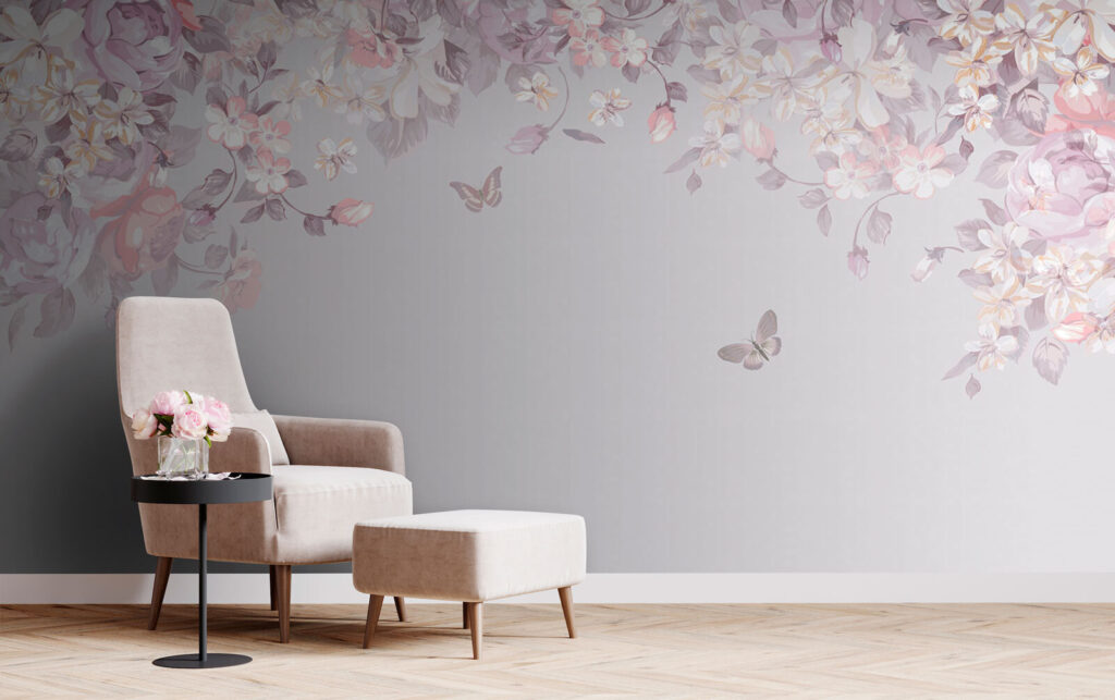 Floral pattern with butterflies Floral pattern with butterflies