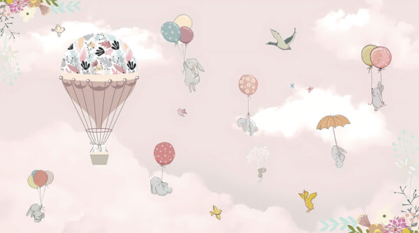 Luchtballon met vogels en dieren Luchtballon met vogels en dieren