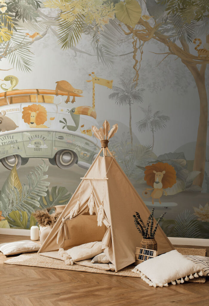 Wallpaper with animals and trees Wallpaper with animals and trees