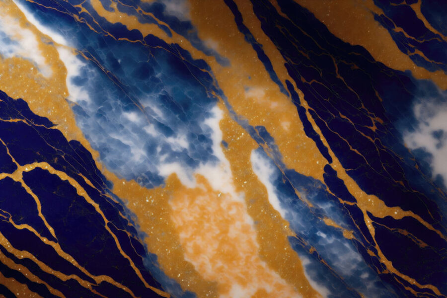 Prachtige blauwe en oranje patronen.