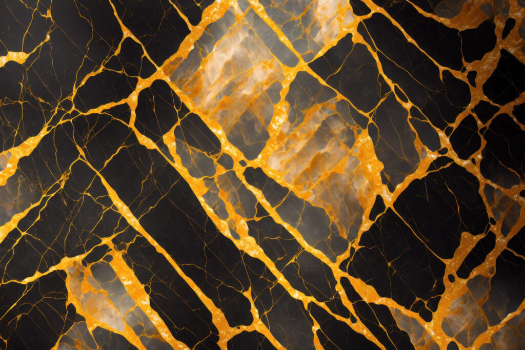 Elegant zwart en amberkleurig marmerpatroon Elegant zwart en amberkleurig marmerpatroon
