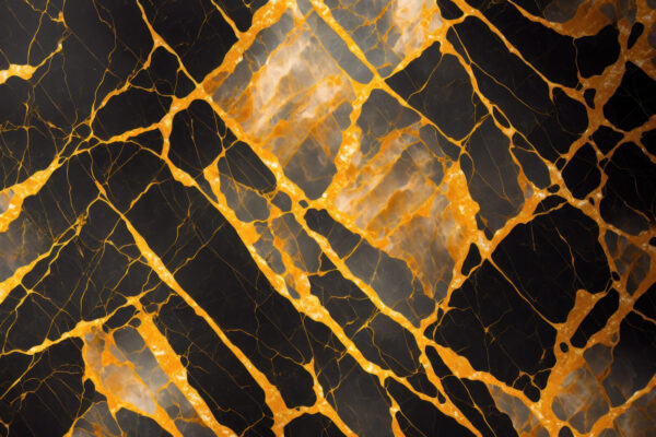 Elegant zwart en amberkleurig marmerpatroon Elegant zwart en amberkleurig marmerpatroon