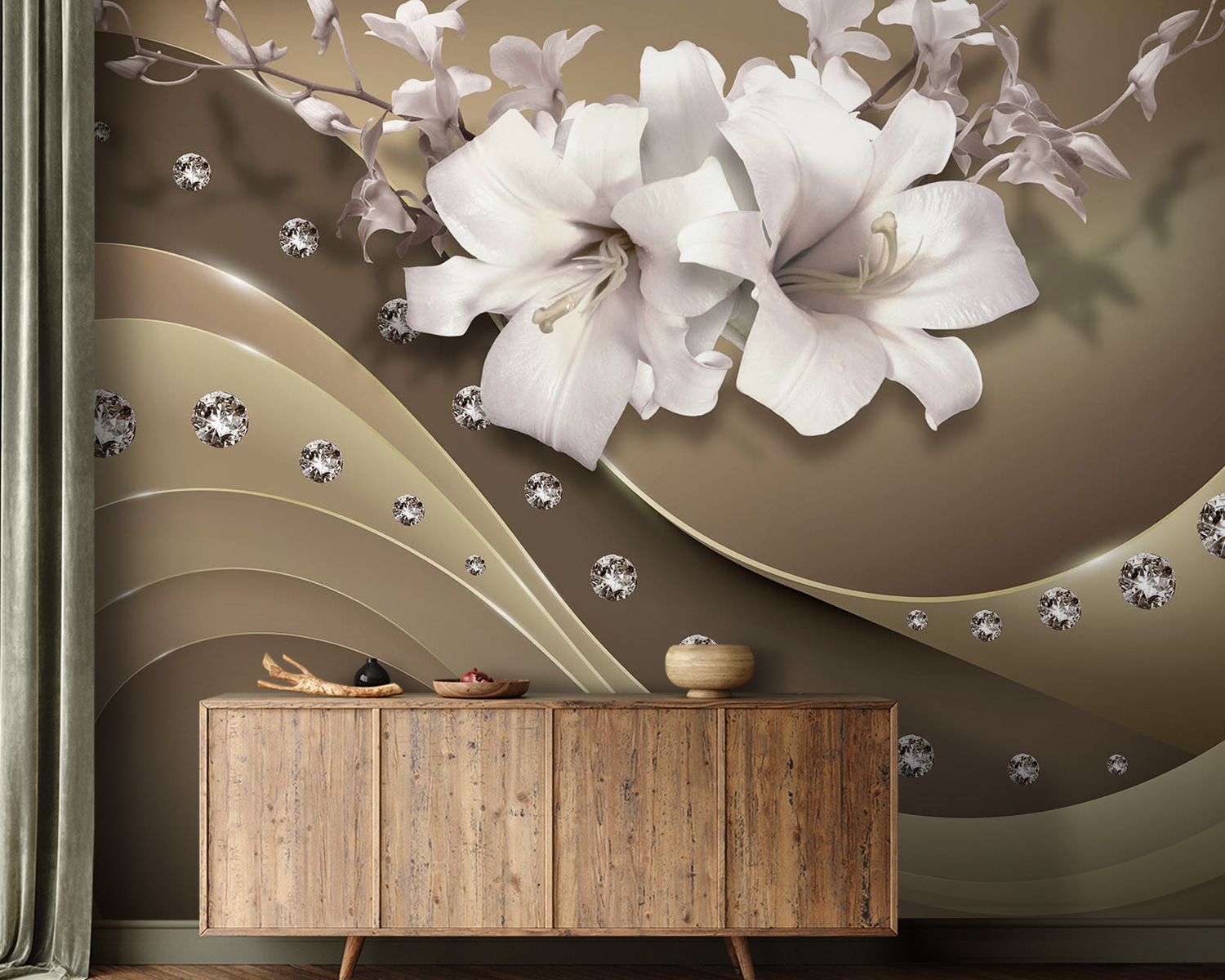 u94081pig21m - Elegante bloemen met sprankelende accenten - tegory