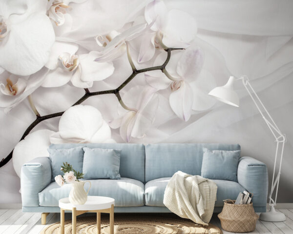 Witte orchideeën op een witte stof u94056pig14 600x480 - Witte orchideeën op een witte stof - tegory