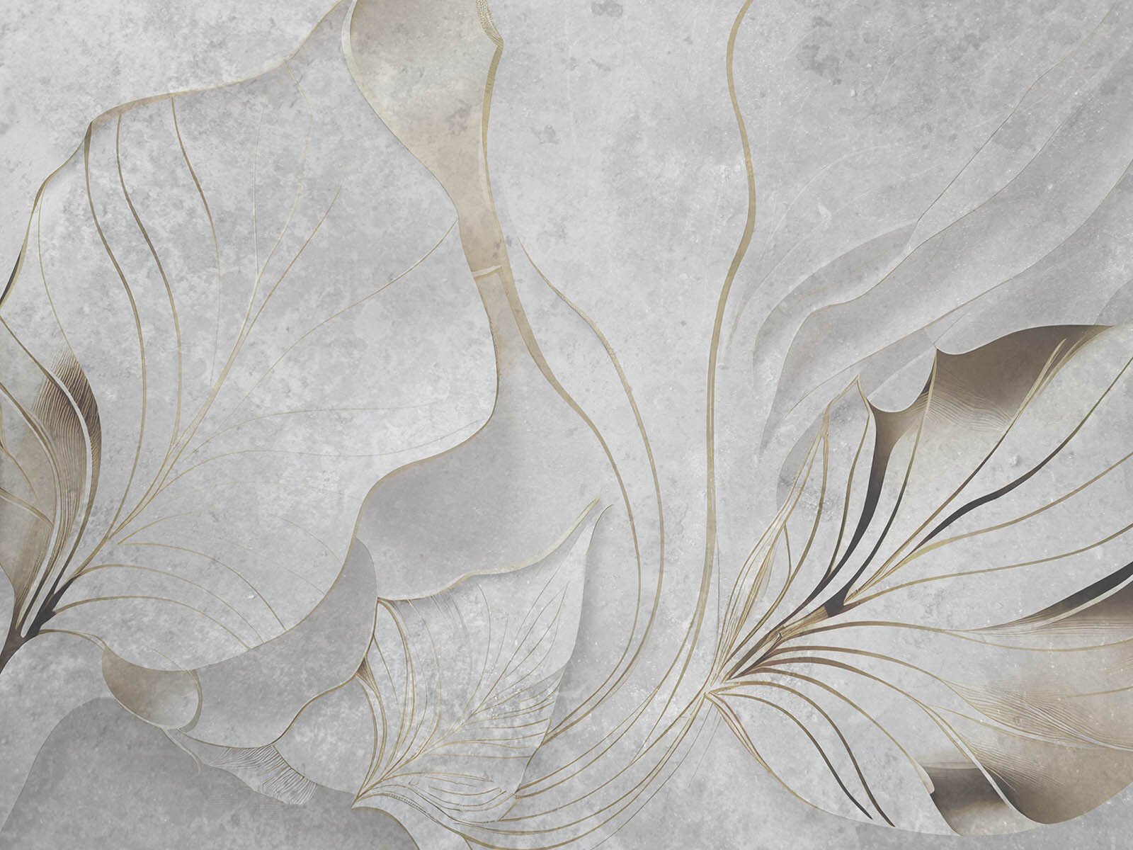 Elegant leaves in serene grayscale hues