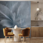 Fotobehang Een witte bloem met een bloem erop