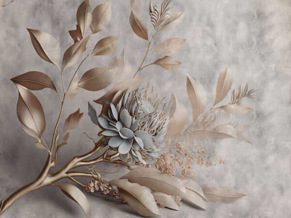 Elegante papieren bloemen en delicate bladeren Elegante papieren bloemen en delicate bladeren