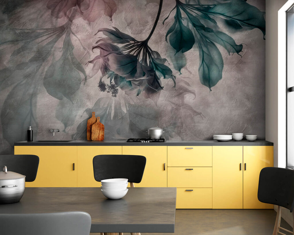 Delicate leaves in soft hues