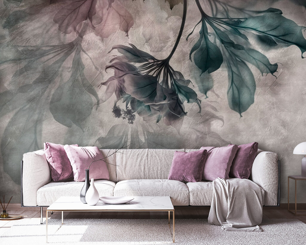 Delicate leaves in soft hues