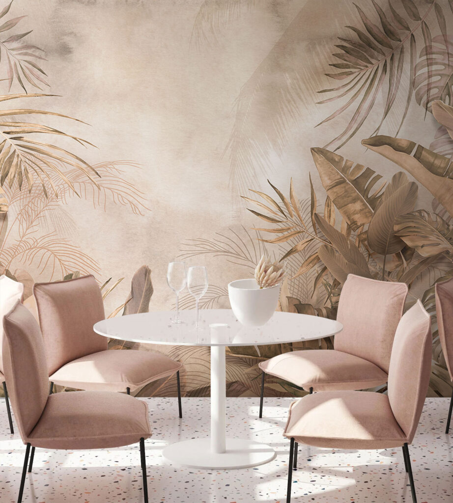 Tropical leaves in soft hues Tropical leaves in soft hues