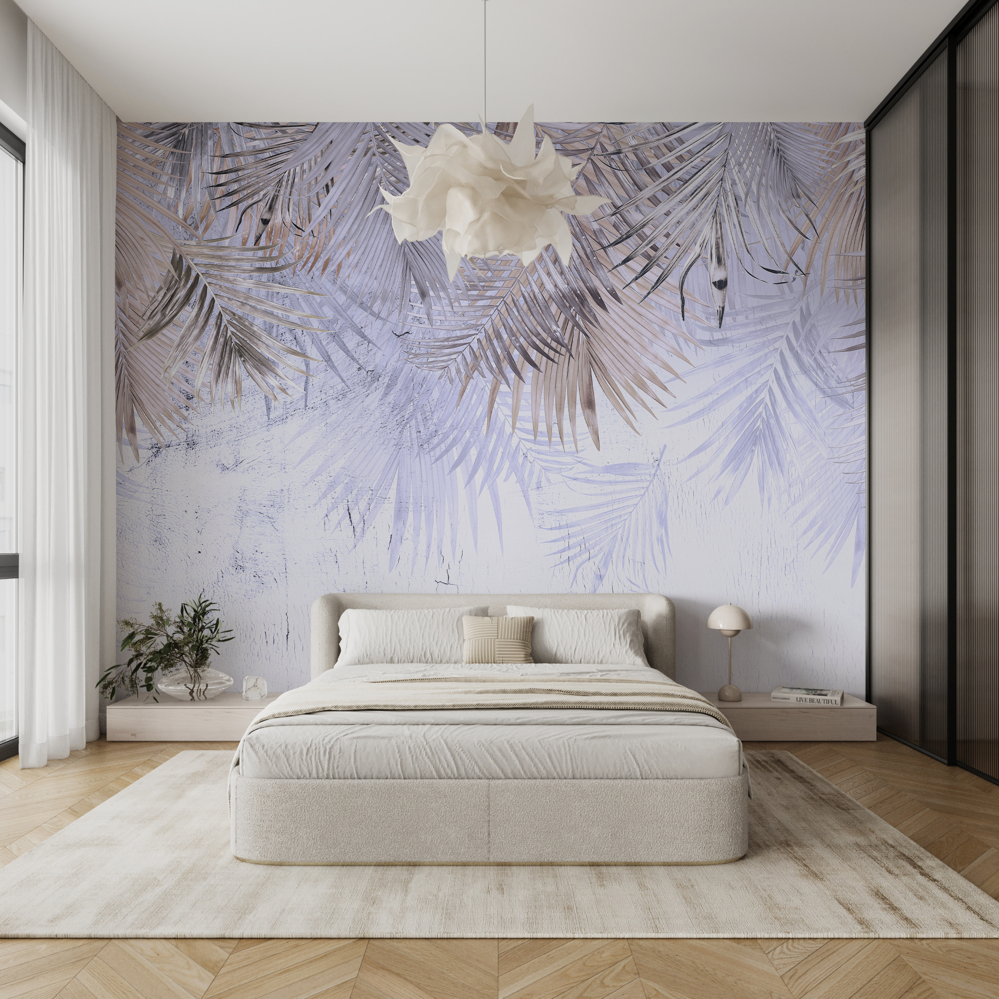 Delicate leaves against a light background