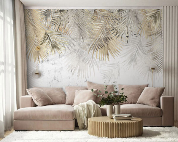 Elegante palmbladeren op een gestructureerde achtergrond u93843pig3 600x480 - Elegante palmbladeren op een gestructureerde achtergrond