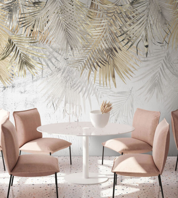 Elegante palmbladeren op een gestructureerde achtergrond u93843pig2 600x667 - Elegante palmbladeren op een gestructureerde achtergrond