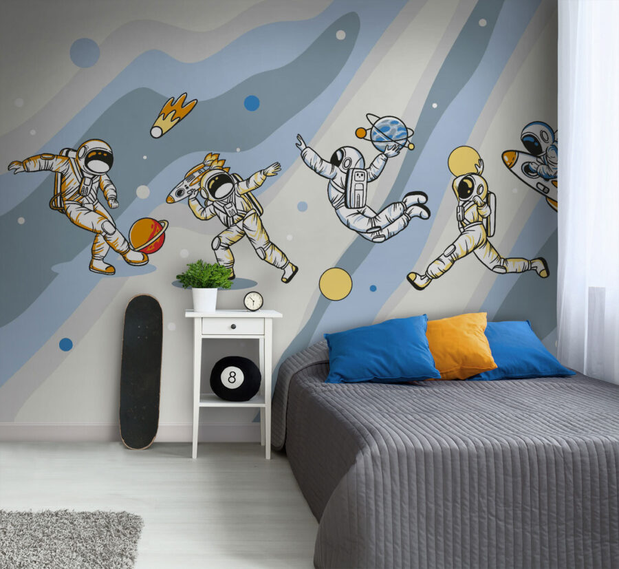 Groep astronauten in de ruimte Groep astronauten in de ruimte