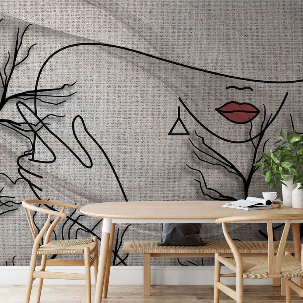 Drawing of a woman's face and a tree Drawing of a woman's face and a tree