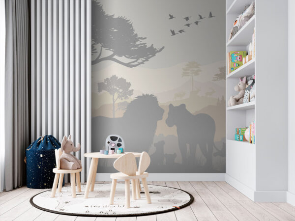 Groep dieren in een landschap Groep dieren in een landschap